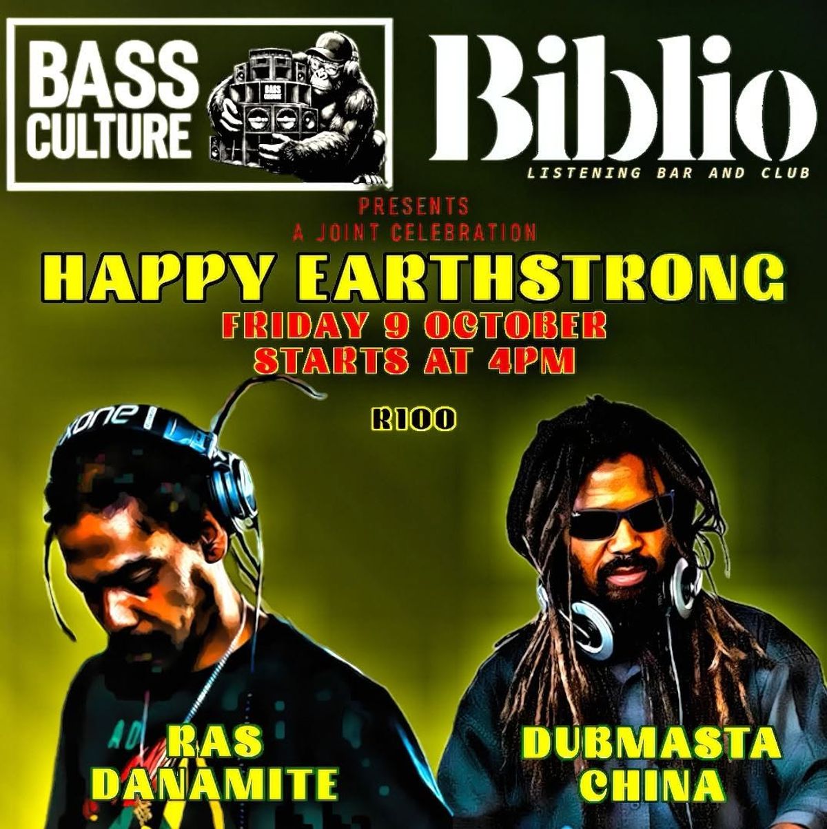 Bass Culture: Happy Earthstrong flyer