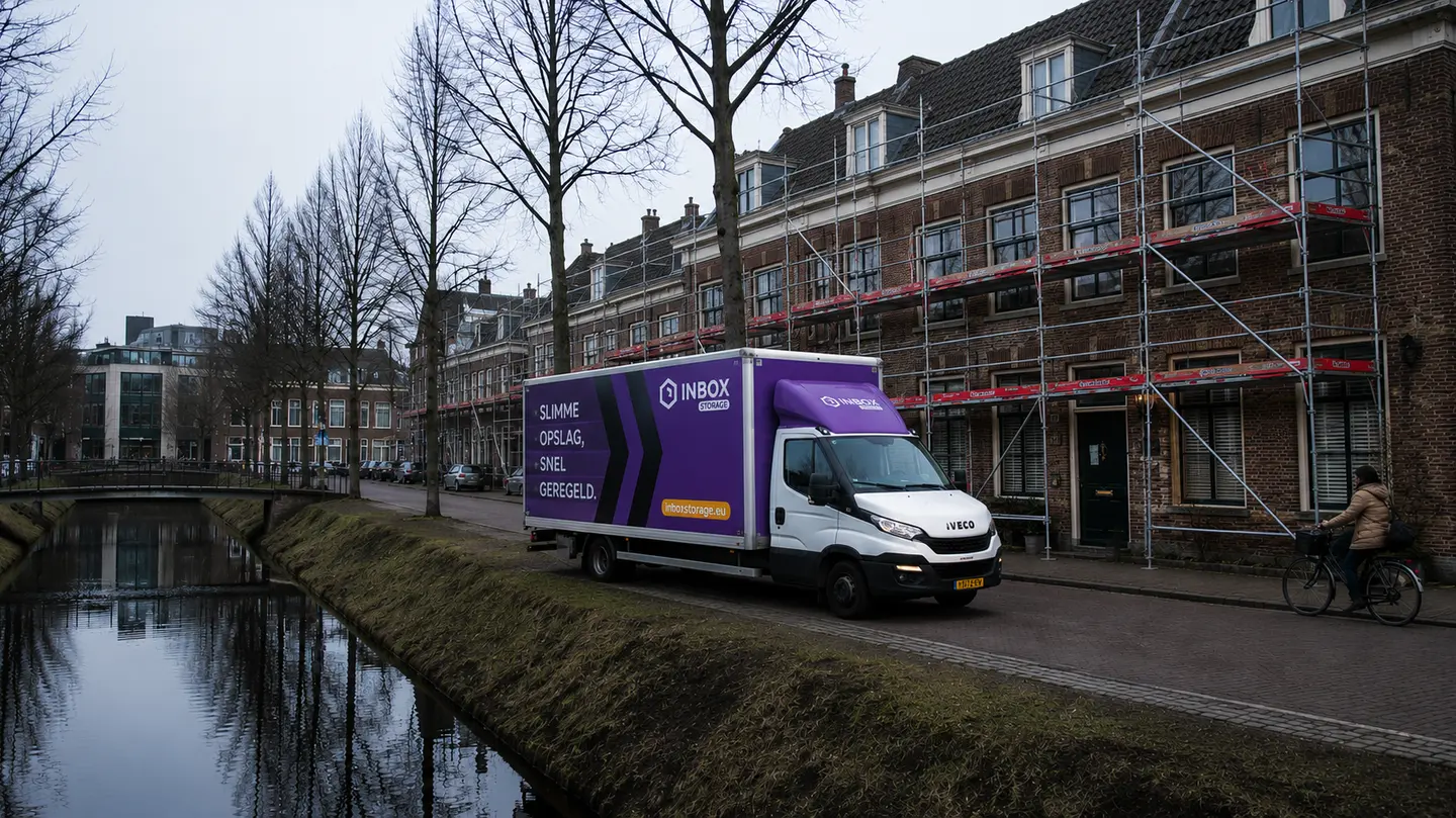 Klant tijdens verbouwing — woonkamer leeg dankzij Inbox Storage opslag