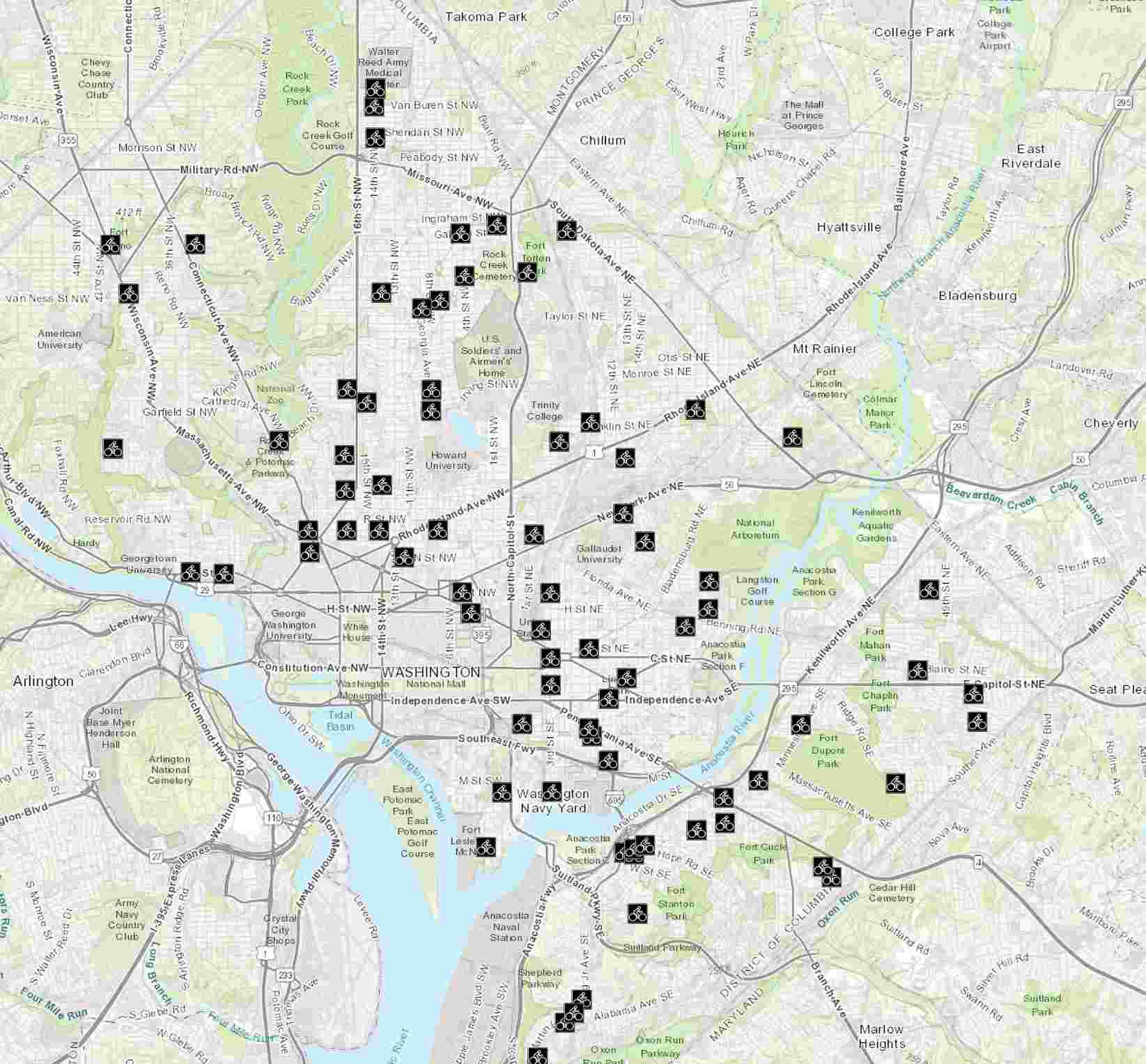 finding a electric scooter parking spot in Washington dc