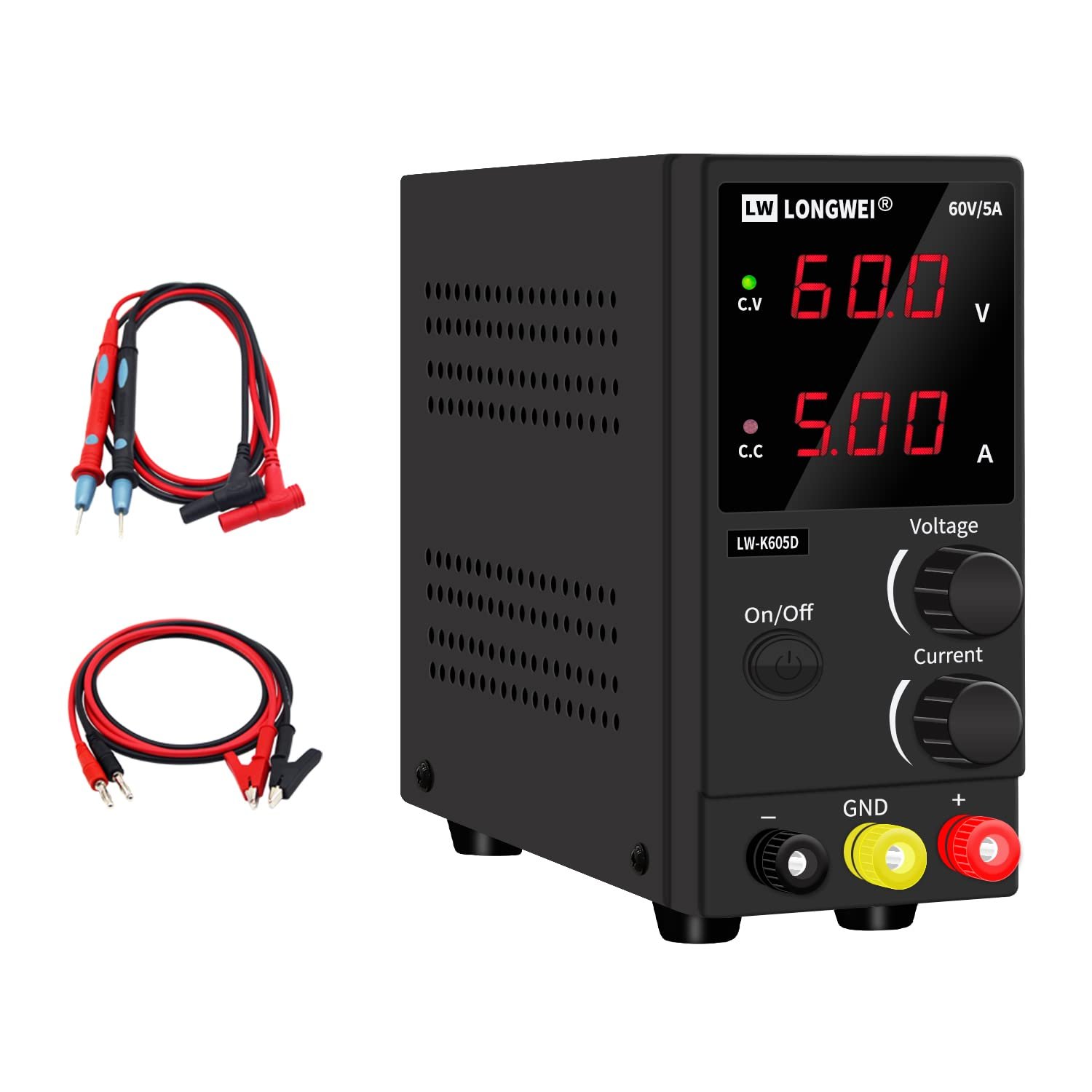 An adjustable DC power supply (bench power supply)