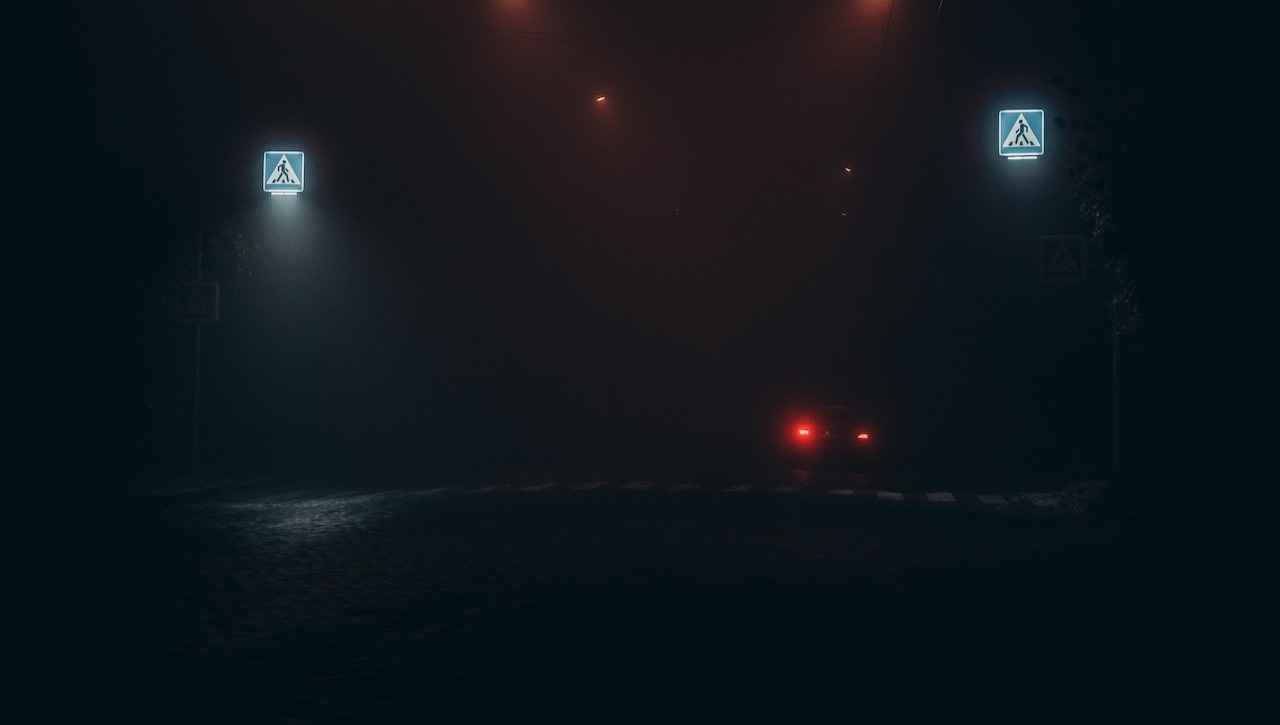 car lights in the dark