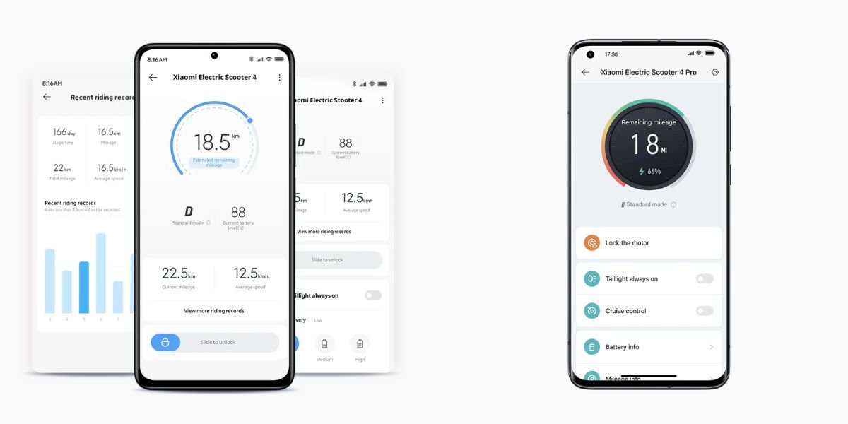 App Integration and Controls - Xiaomi Electric Scooter 4 Vs. Xiaomi Electric Scooter 4 Pro