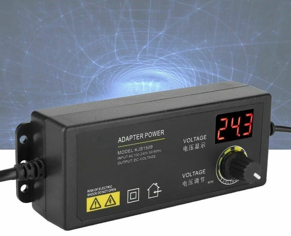 Adjustable AC/DC switching power adapter