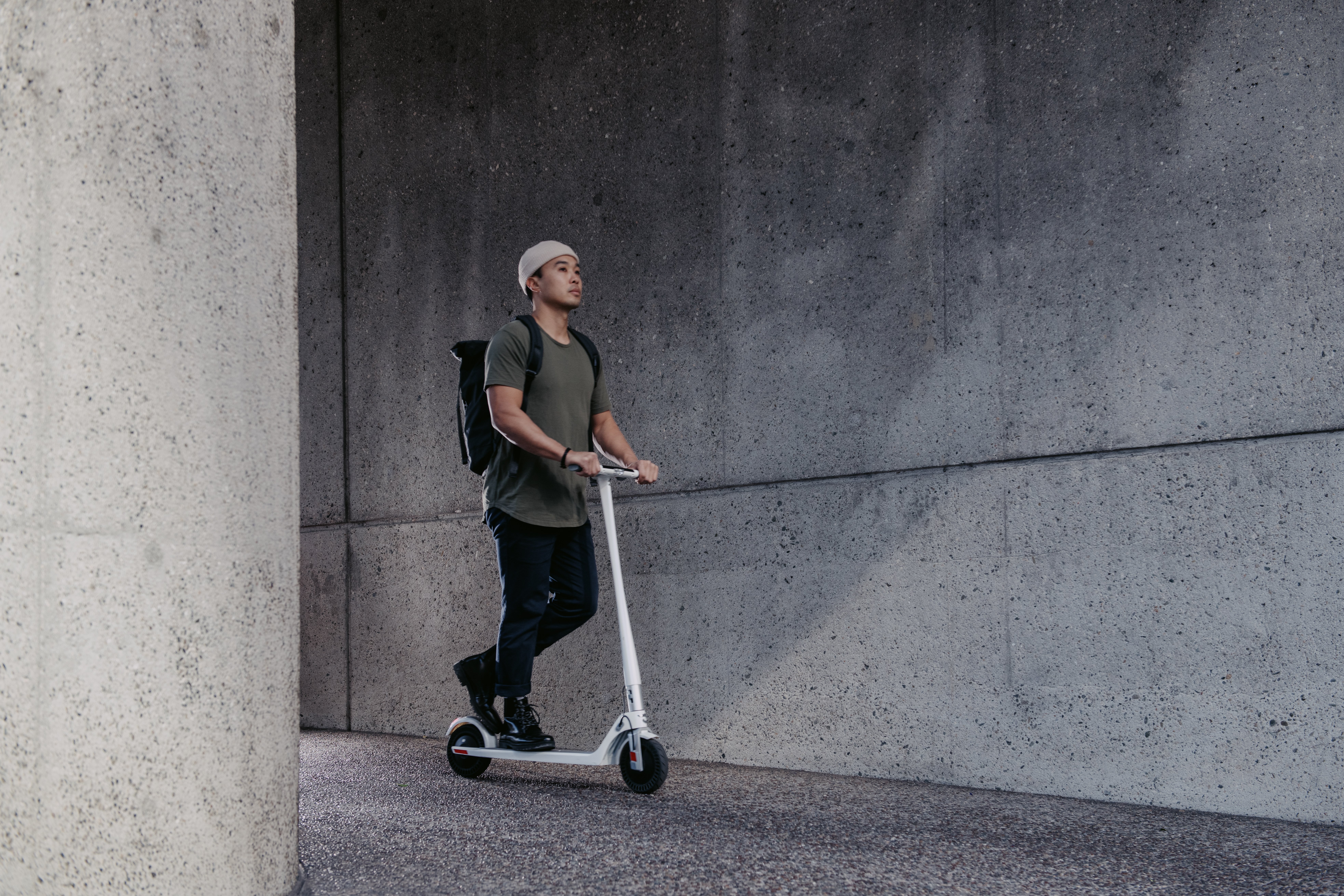 Riding an electric scooter