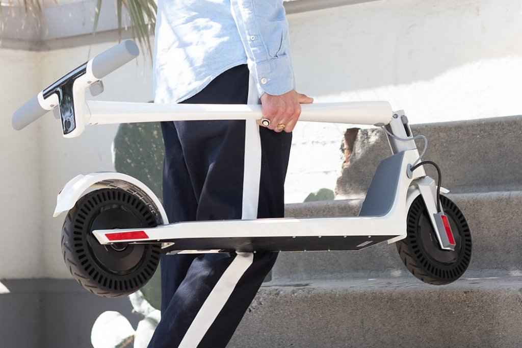 folded unagi electric scooter