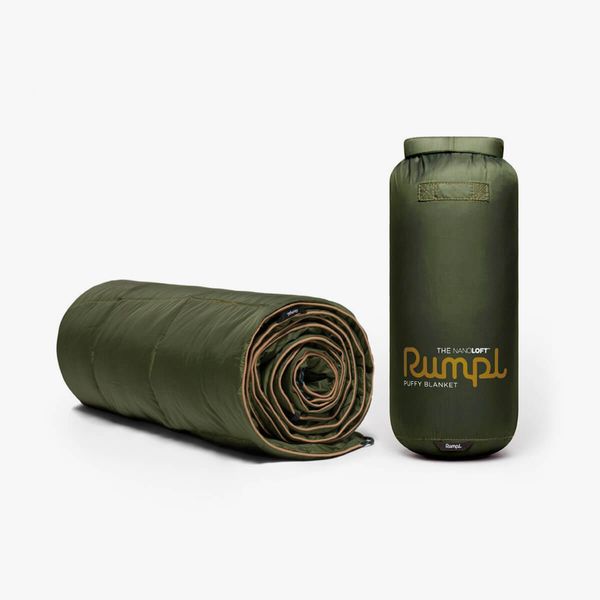 Rumpl Nanoloft Puffy Blanket - Cypress packed view