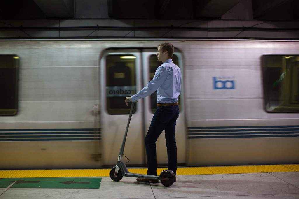 Bart subway commuter electric scooter