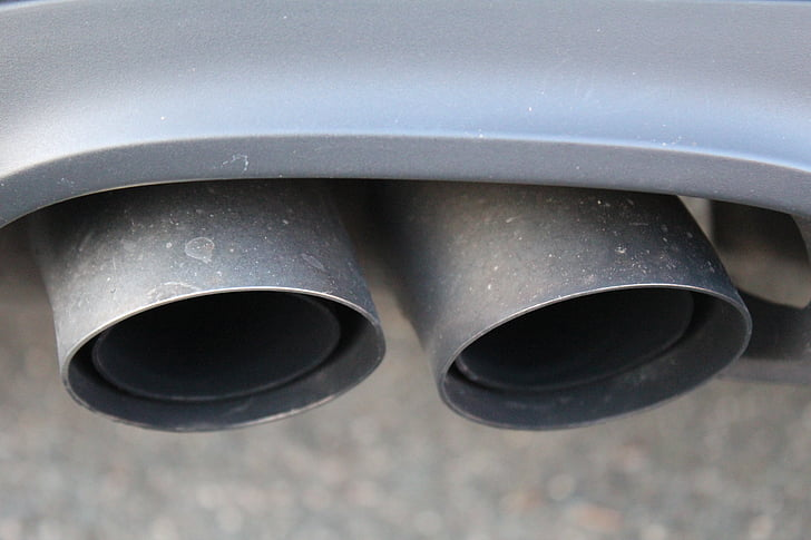 Traditional gas powered vehicle tailpipe