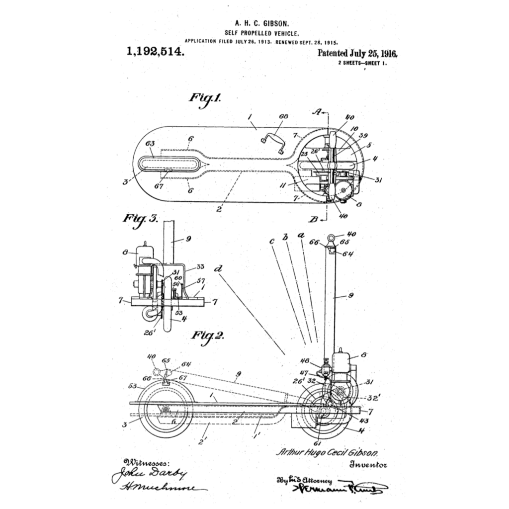 motorized us scooter patent invented