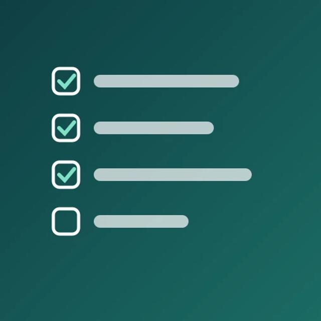 A checklist with three ticked items and one empty box, for the signs of sleep apnea