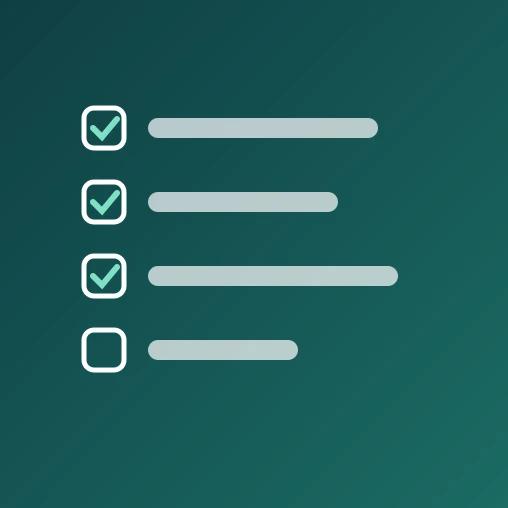 A checklist with three ticked items and one empty box, for the signs of sleep apnea