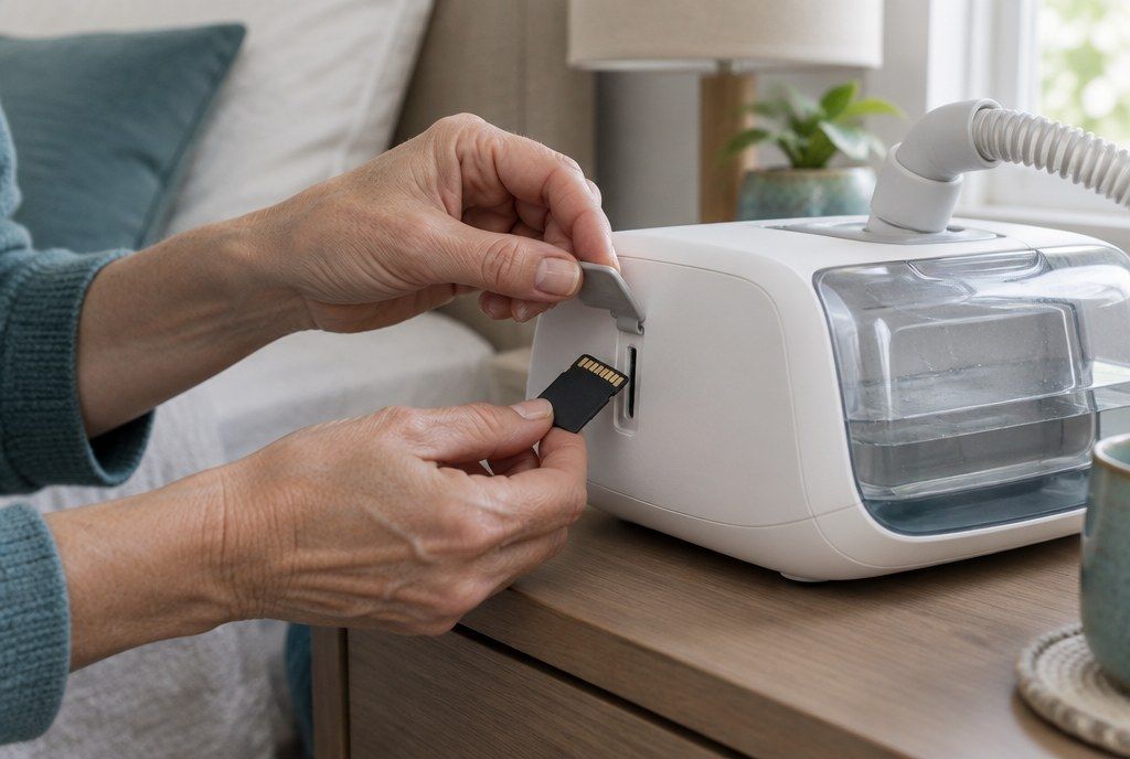 Remove the SD card from a ResMed AirSense 10