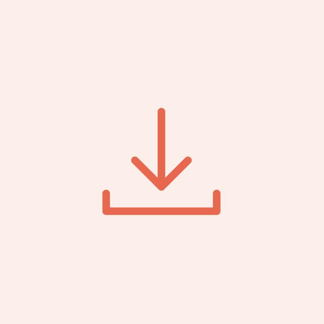 A coral download arrow, for exporting your data