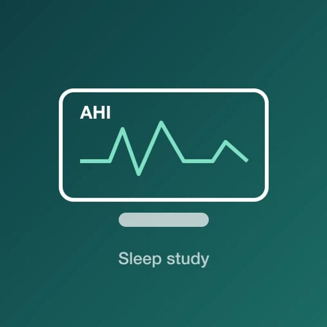 A monitor showing an AHI trace, for a sleep study