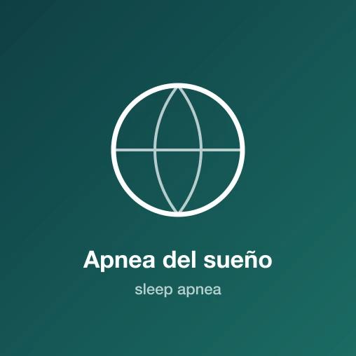 A globe with the words Apnea del sueño and sleep apnea beneath
