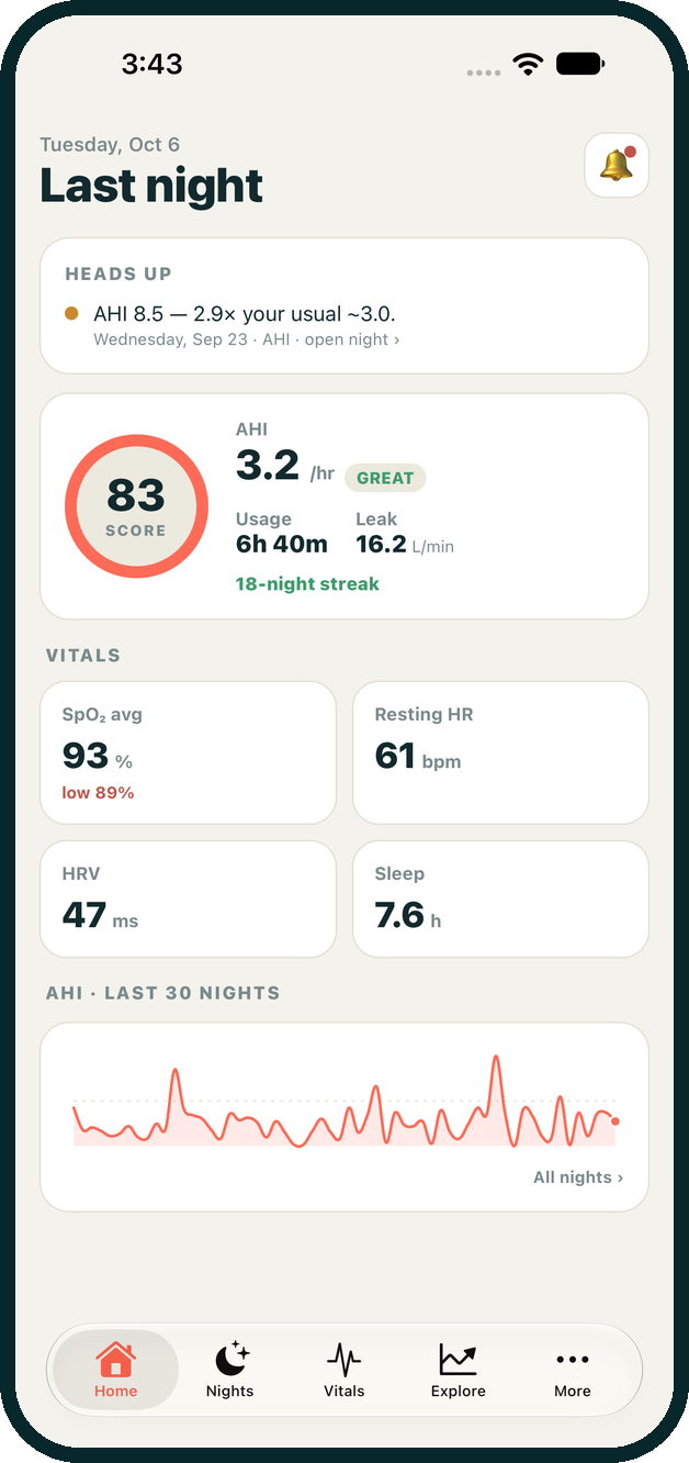 iPhone app home