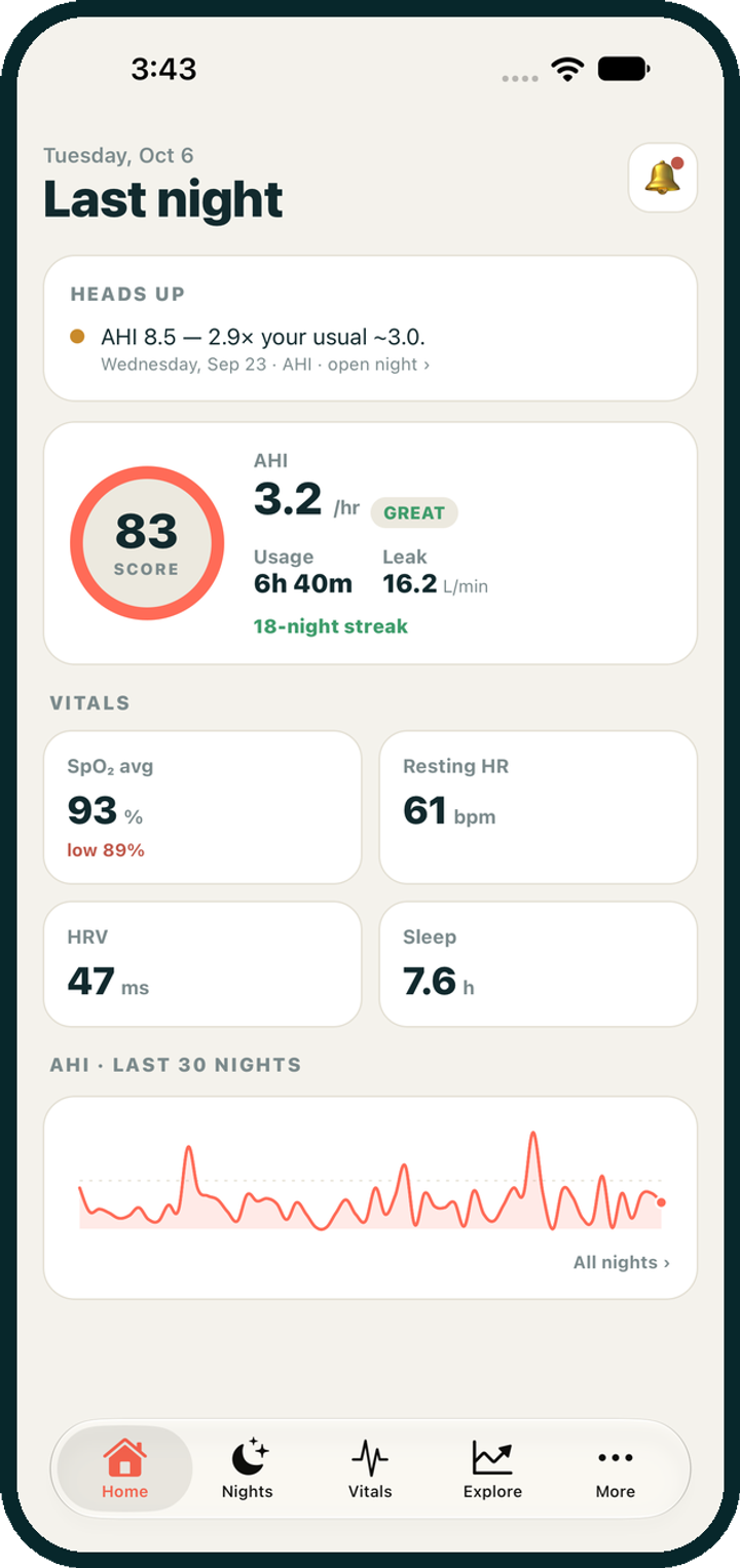 iPhone app home