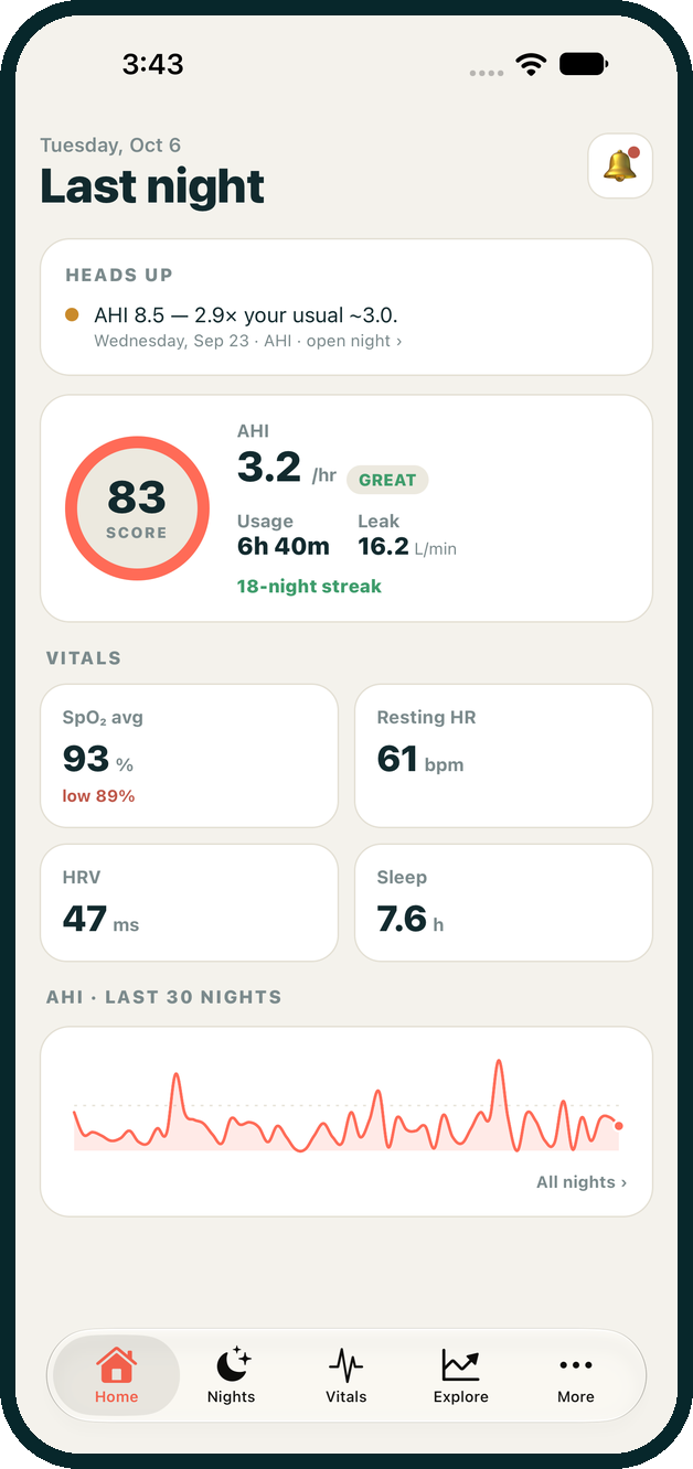 iPhone app home