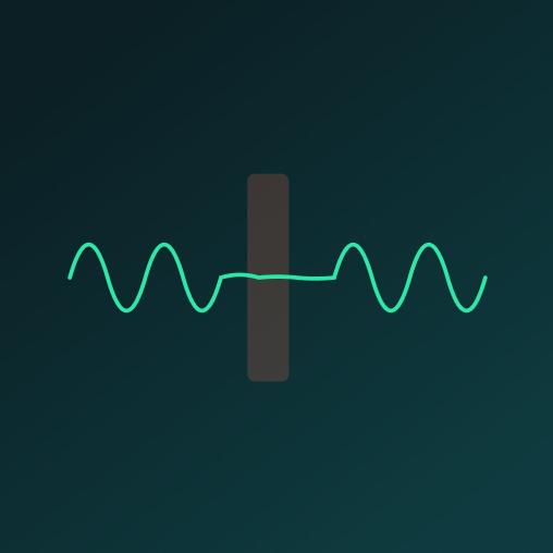 A mint breathing waveform with a shaded band marking an event