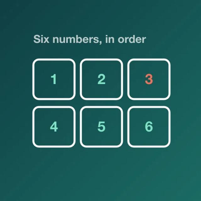 Six numbered boxes, labelled Six numbers, in order, for reading a CPAP report
