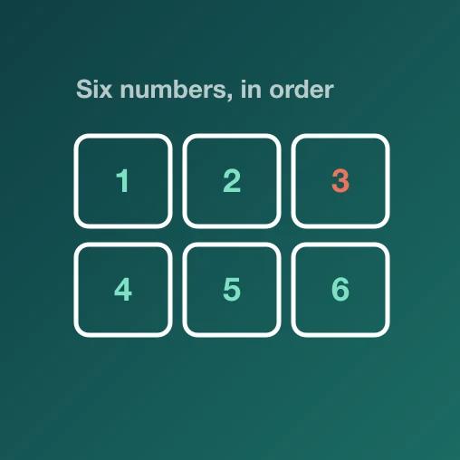 Six numbered boxes, labelled Six numbers, in order, for reading a CPAP report