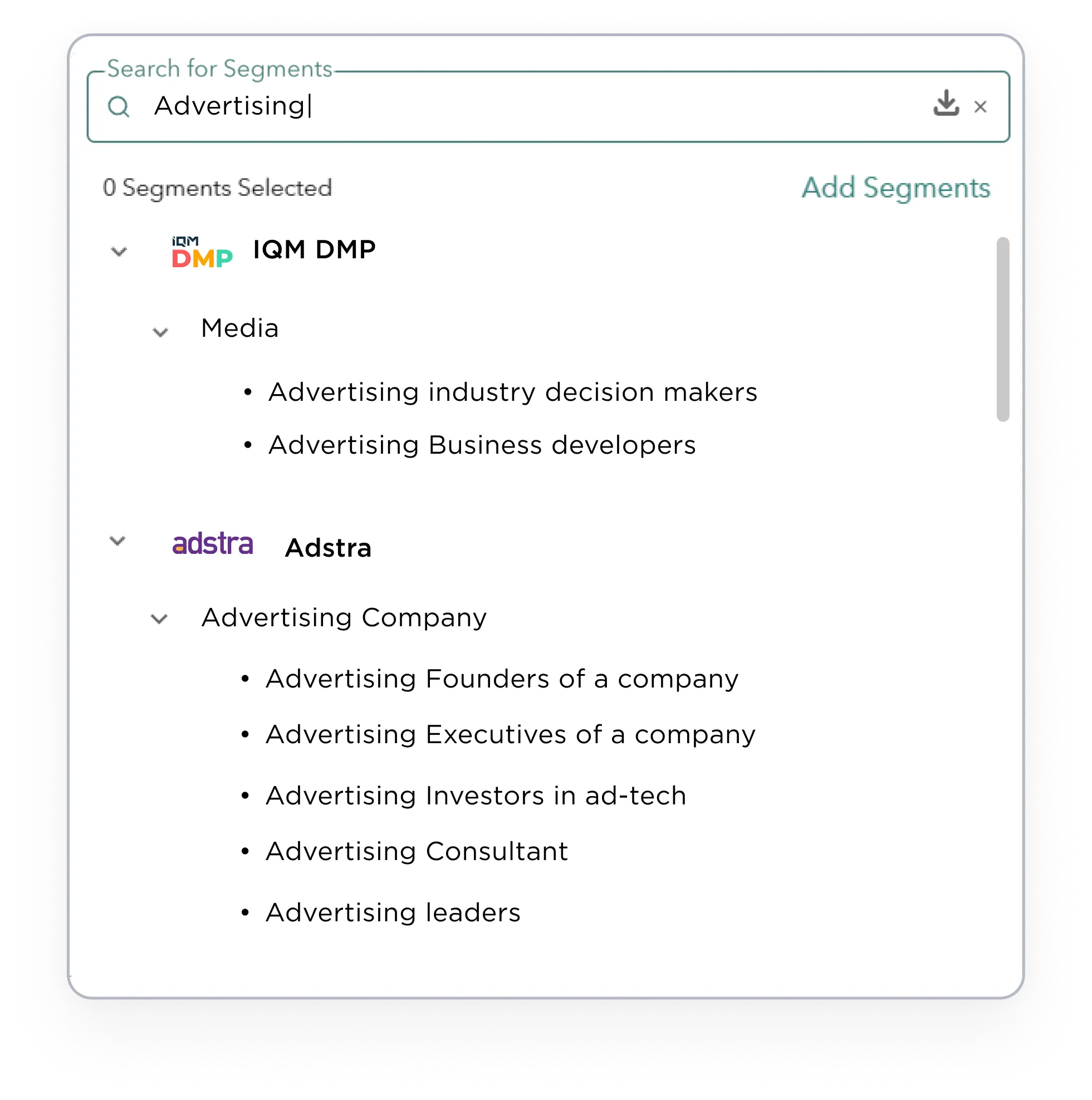 IQM DSP Platform - B2B Vertical - Audience targeting from other data providers