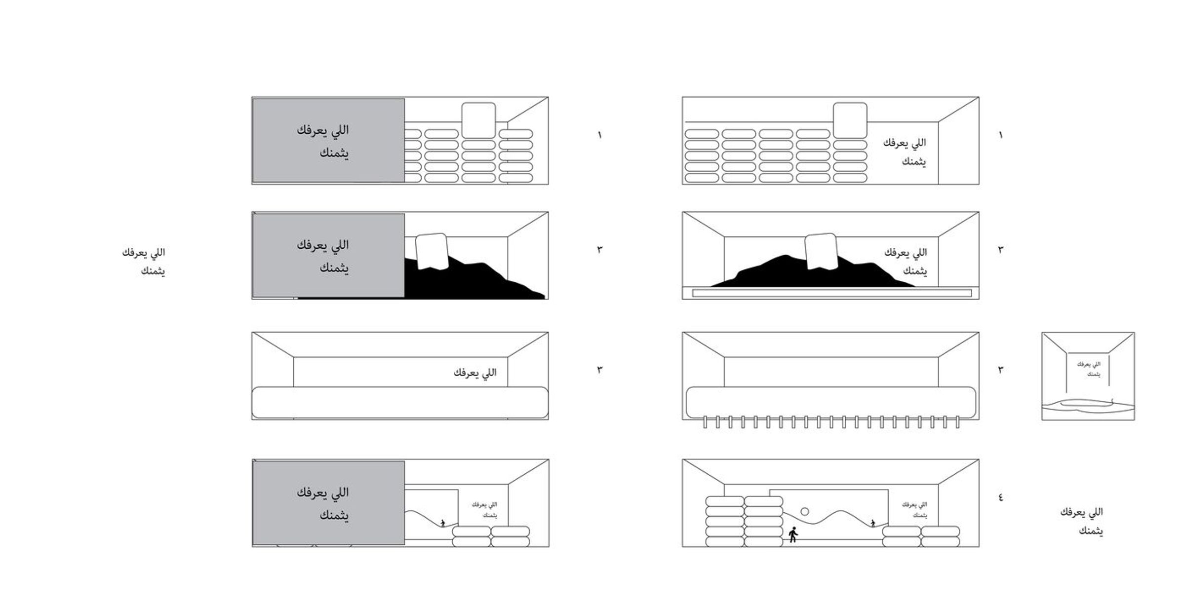 Layout studies for the line and the sack