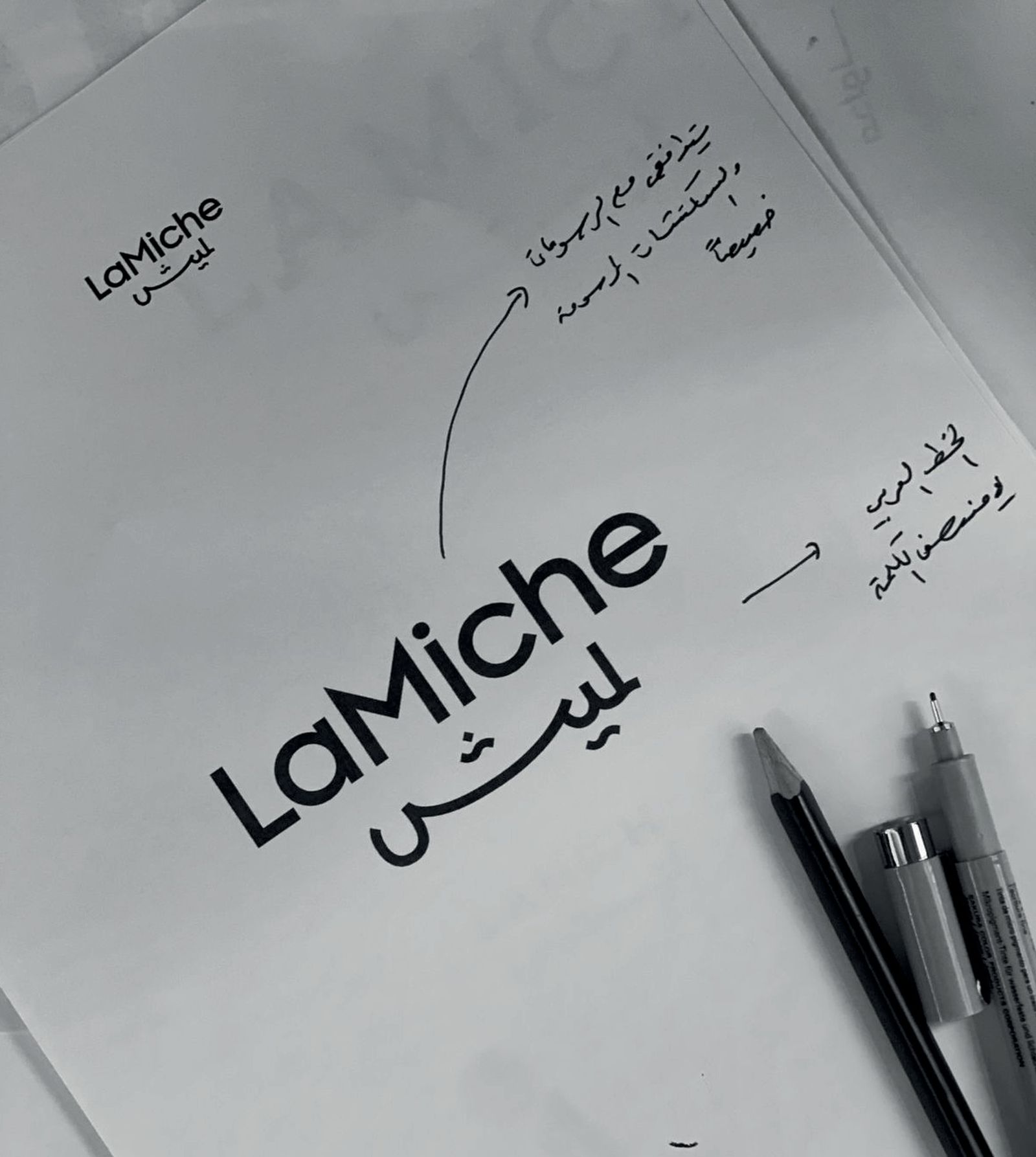 The first LaMiche logo sketch