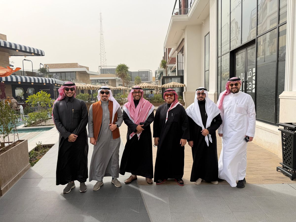 The madloul team outside the studio