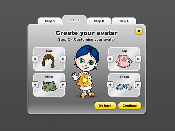 Coinland avatar customisation screen