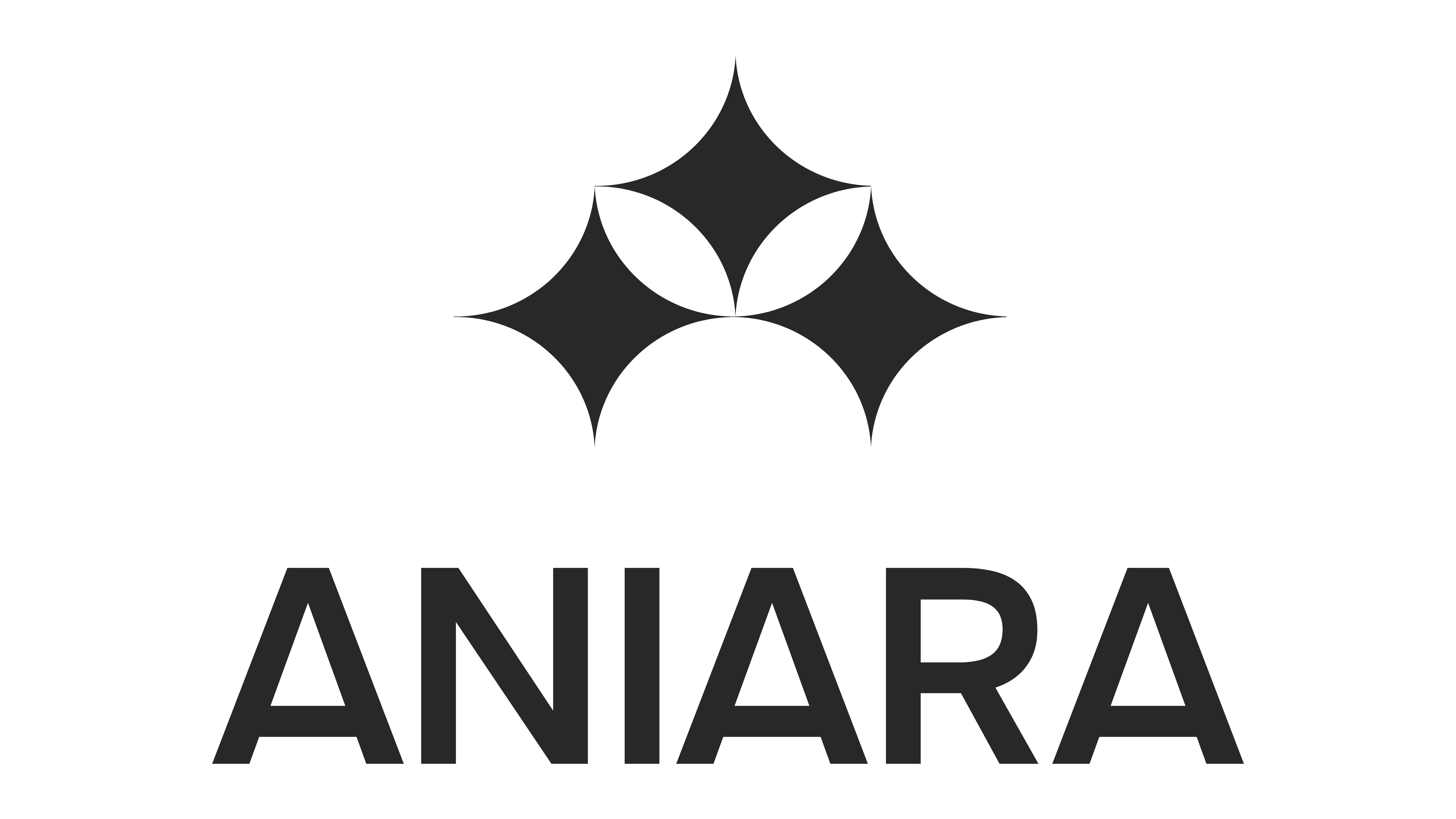 AI distributören Aniaras logotyp med svart text och tre stjärnor