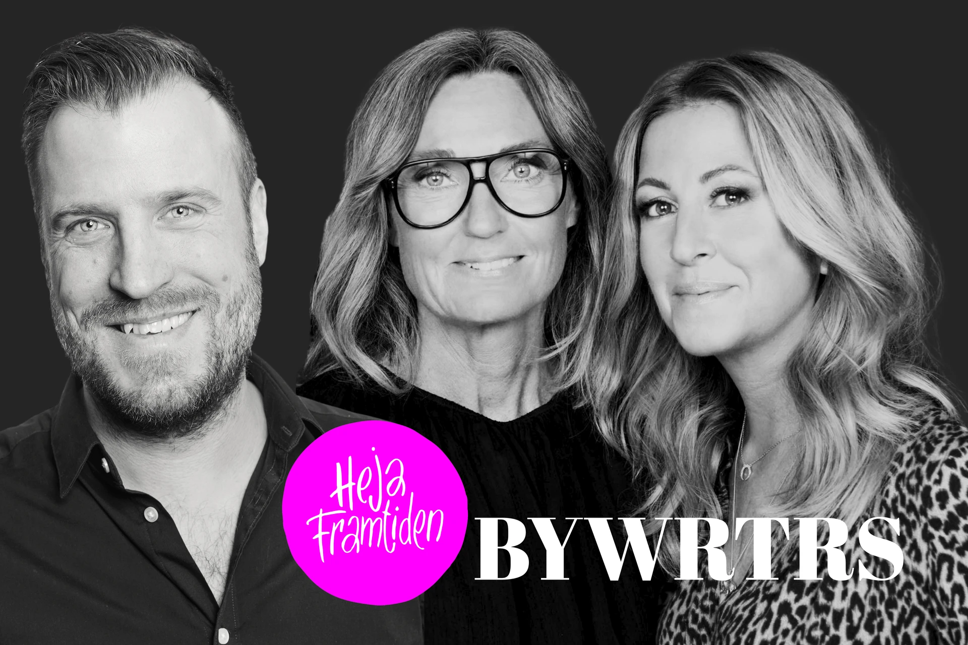 Heja Framtiden och BYWRTRS tillsammans med sina logotyper