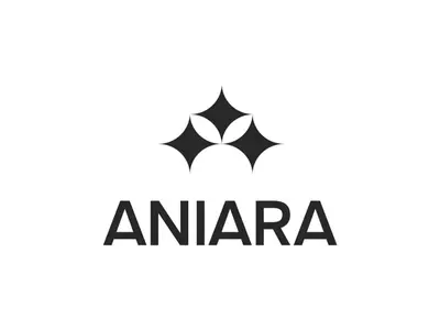 AI distributören Aniaras logotyp med svart text och tre stjärnor