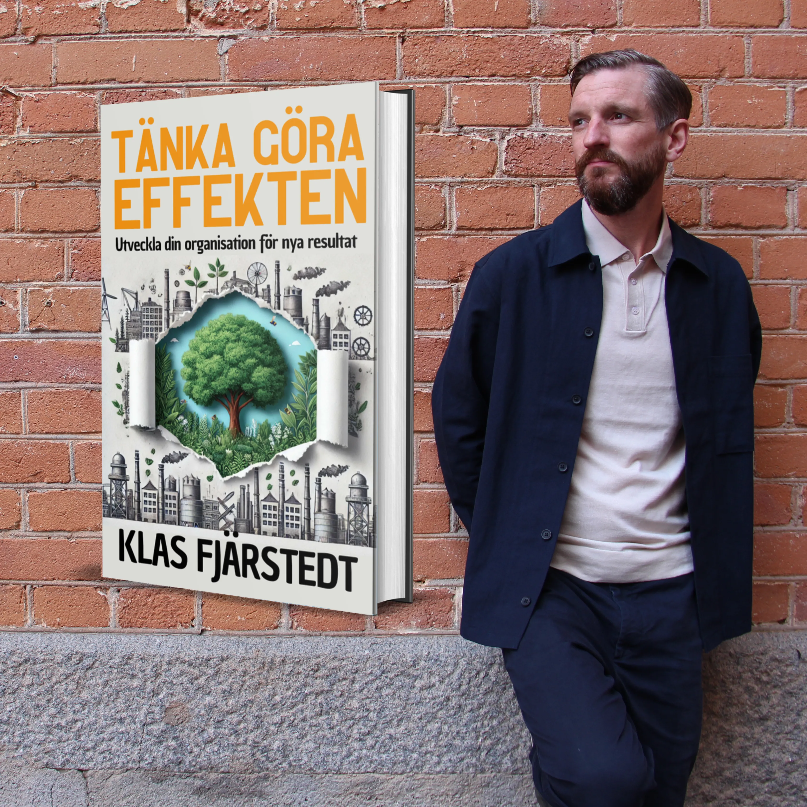 Klas Fjärstedt med sin bok Tänka Göra-Effekten