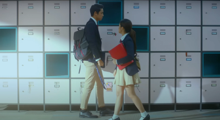 A young couple crosses paths in school