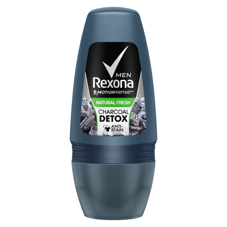Rexona Men Natural Fresh Charcoal Detox Antiperspirant Deodorant Roll-On 