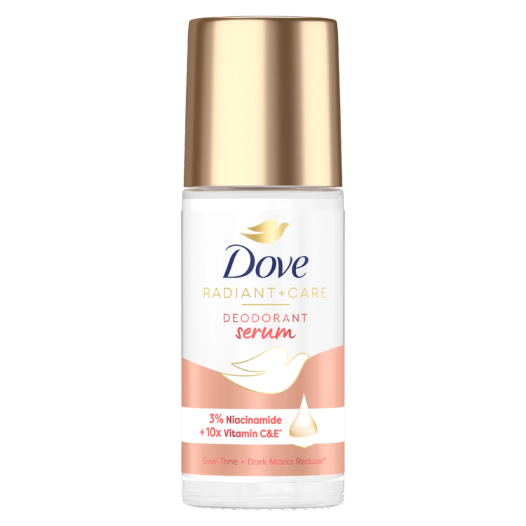 Dove Radiant + Care Deodorant Serum Roll On - Dark Marks Reducer with 3% Niacinamide and 10x Vitamin C&E