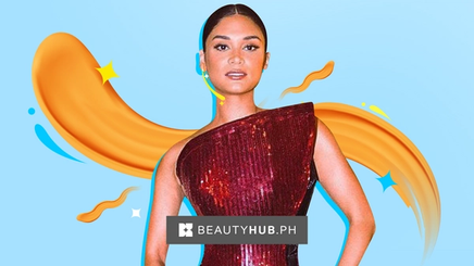 Pia Wurtzbach in a red evening gown