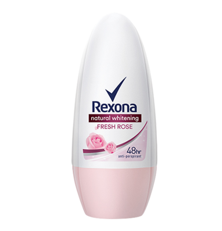Rexona Women Natural Brightening Fresh Rose Roll-on Antiperspirant ...