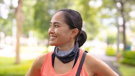 Woman resting after exercising