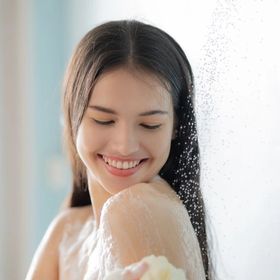 Asian woman in shower 
