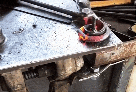 Forging metal in the workshop