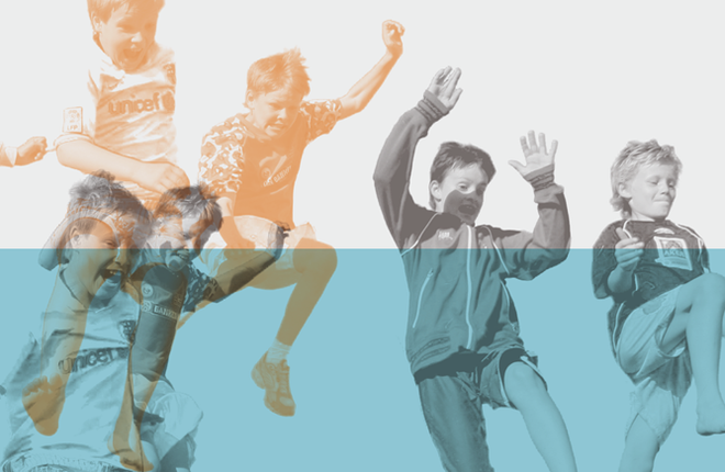 Glade barn - pals illustrasjon