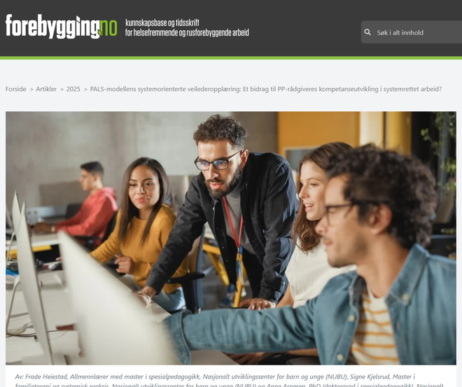 Artikkelforside PALS i PP-tjenesten_forebygging.no