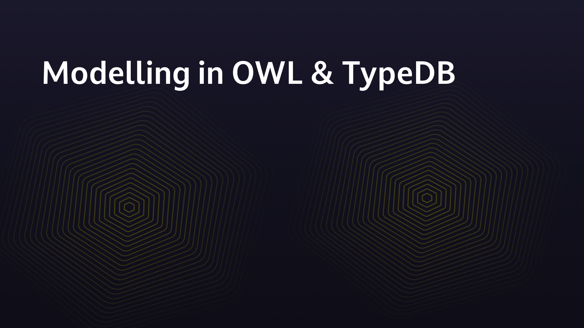 Modelling in OWL & TypeDB