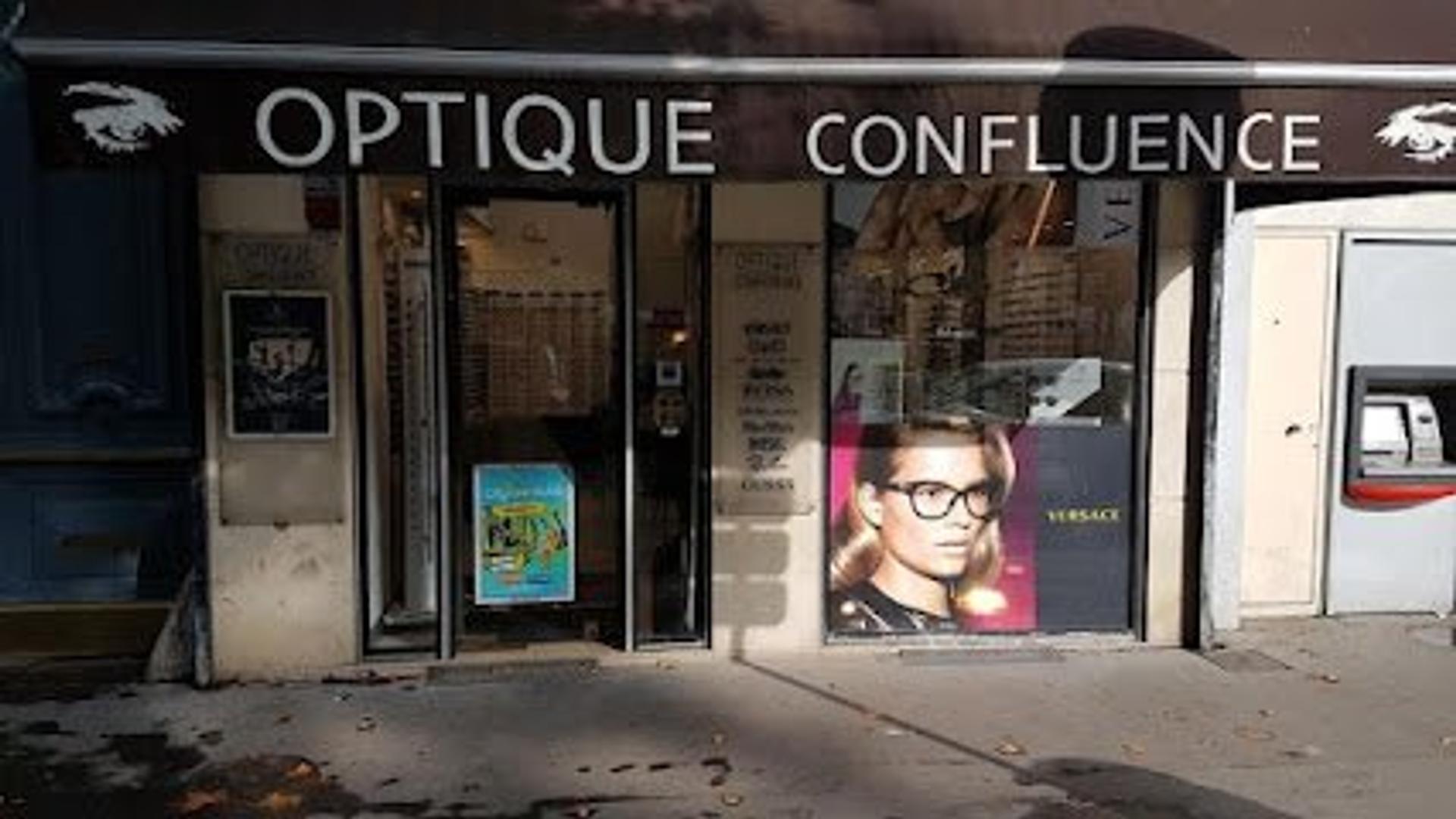 Façade de la boutique Optique Confluence, opticien indépendant à Lyon