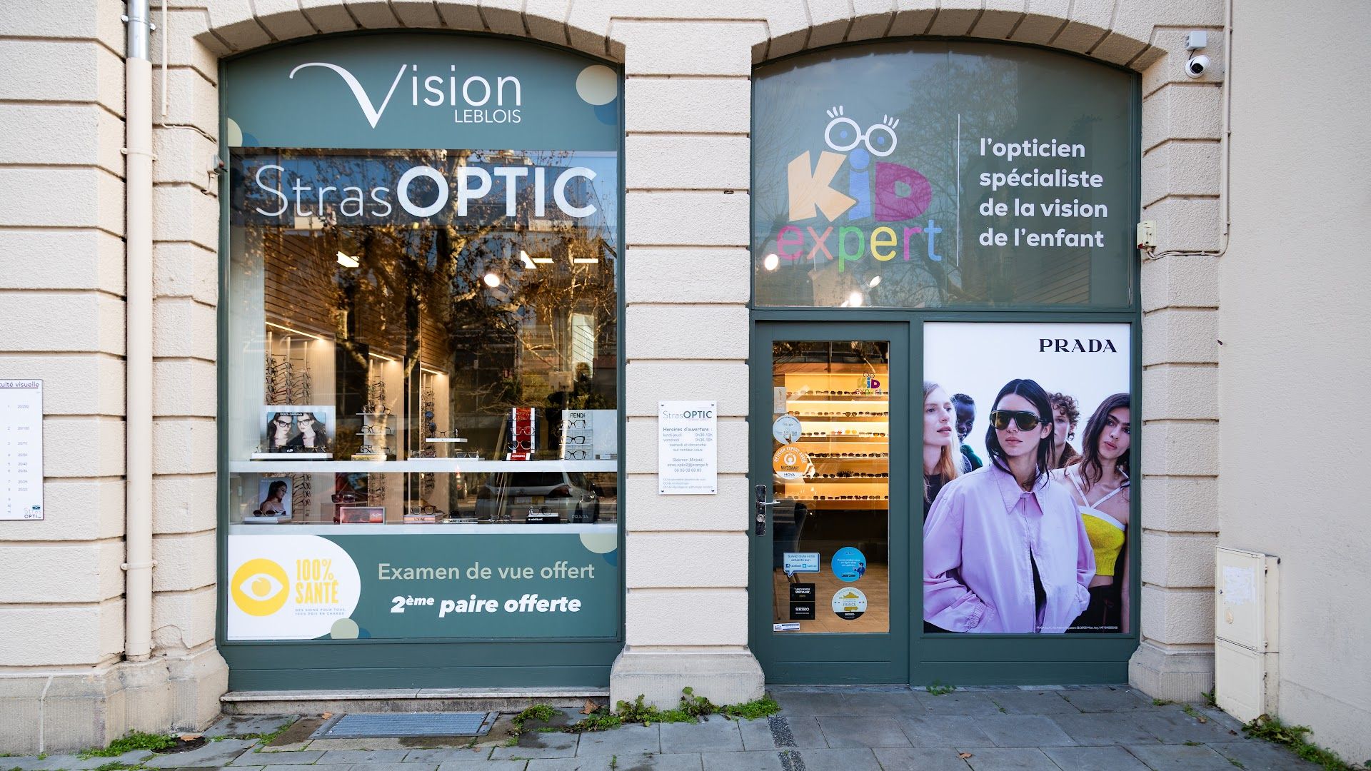 Devanture de Stras Optic Vision Leblois à Strasbourg