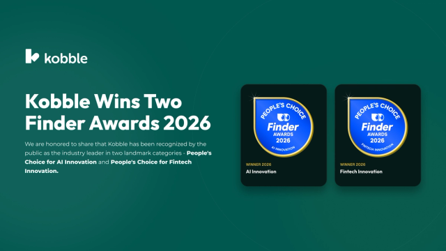 Kobble wins two Finder Awards 2026: People's Choice for AI Innovation and Fintech Innovation