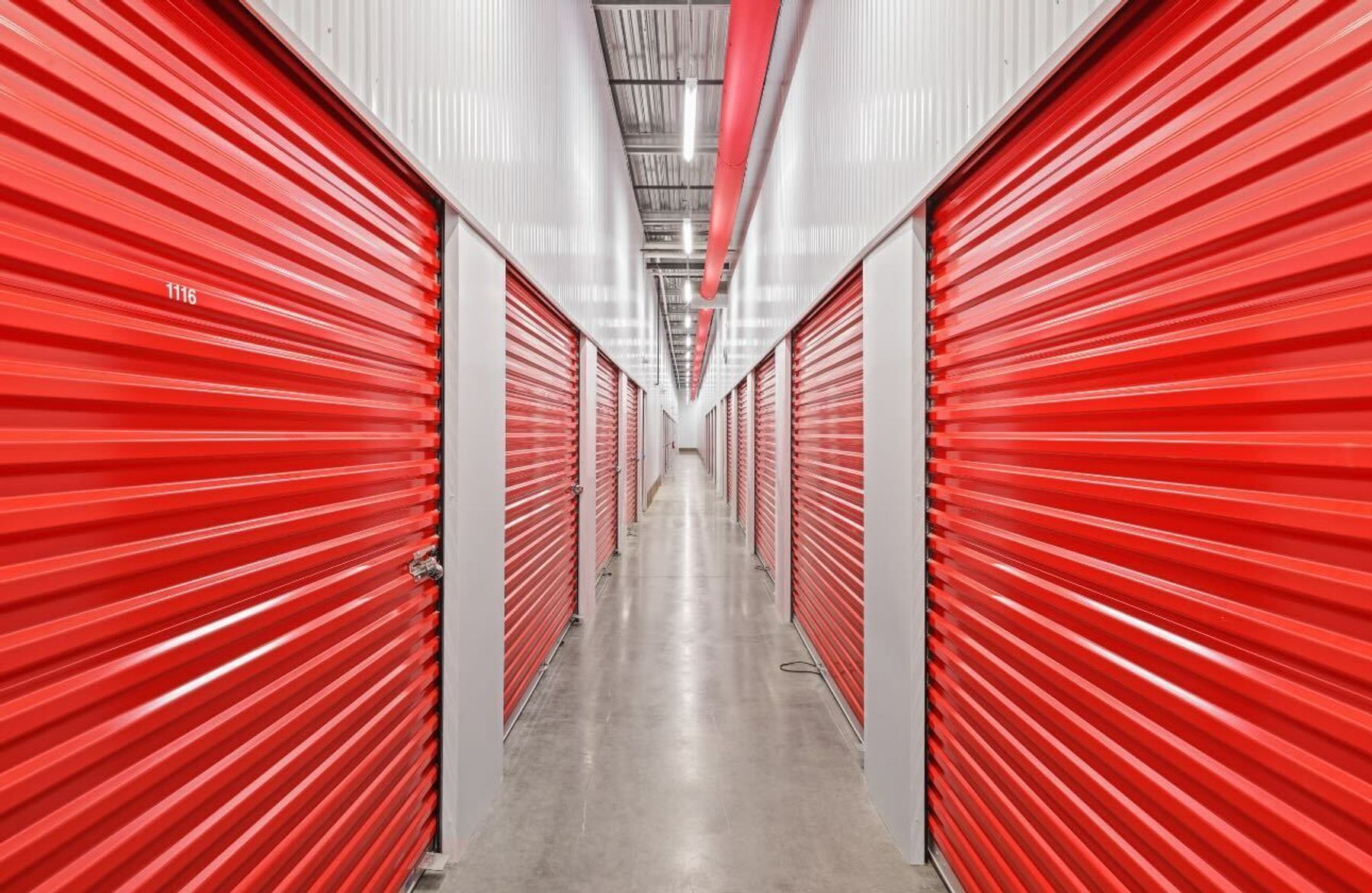 Security camera mounted outdoors at a self-storage facility
