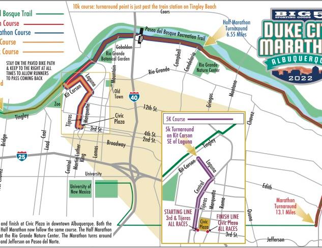 Duke City Marathon Race Map